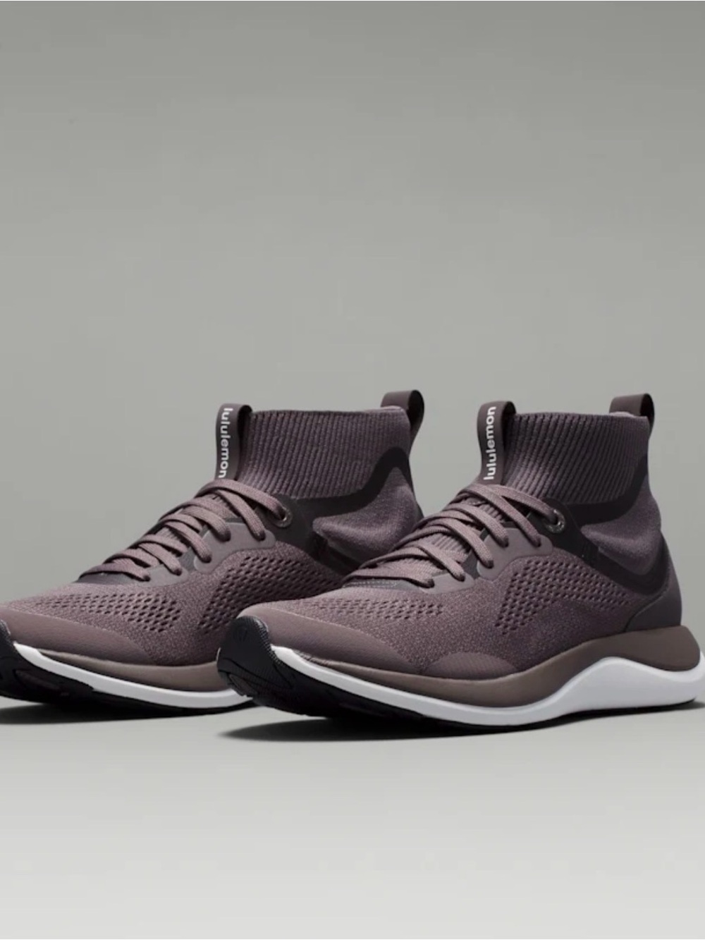 Lululemon Chargefeel High-Top Knit Running Sneakers - graphite sz 9.5
